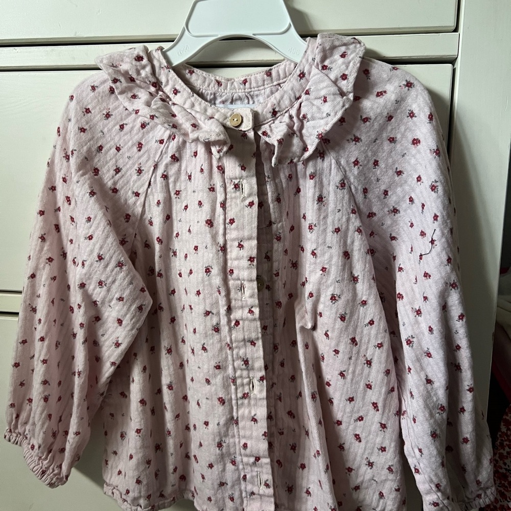 Zara Pink Floral girls blouse